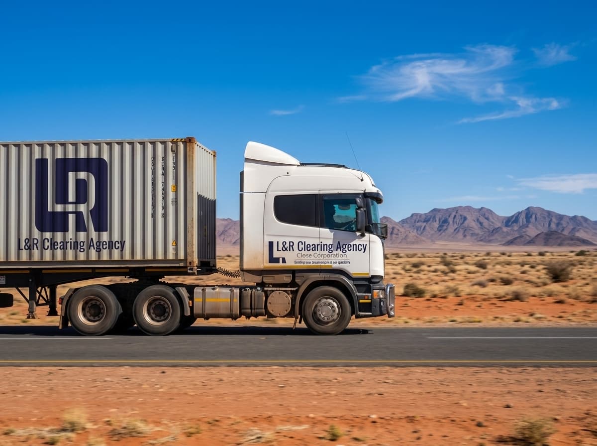 Long-haul truck on highway carrying cargo